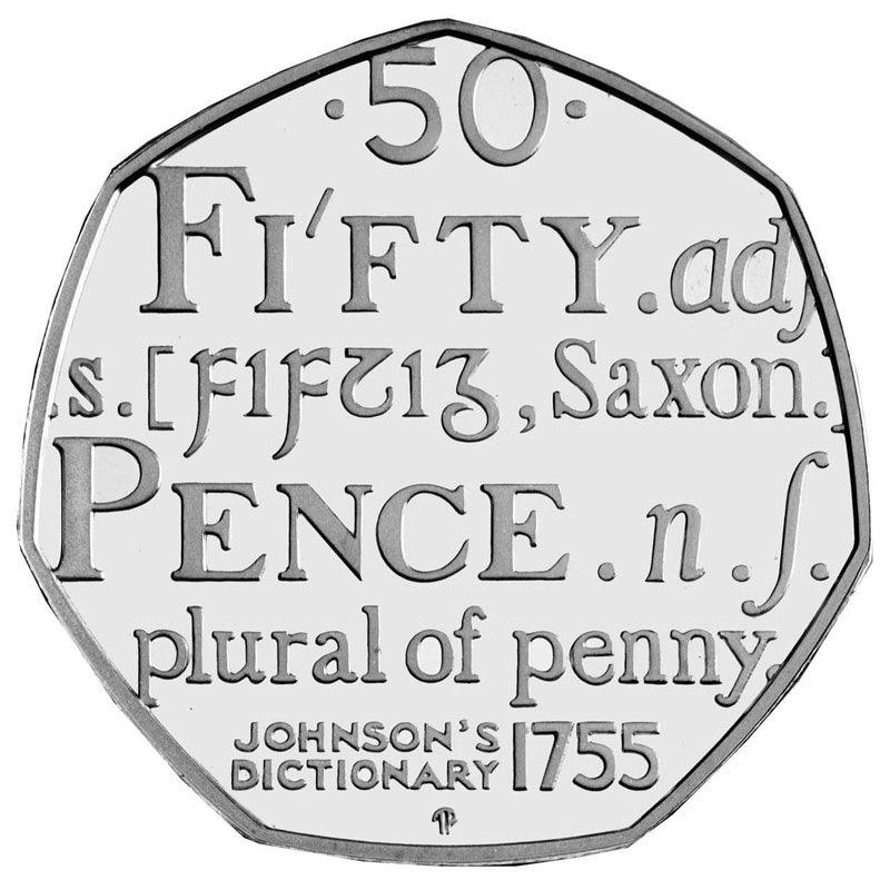 How much is the 2005 Samuel Johnson Dictionary 50p worth? Is it rare?