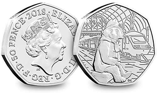 パディントン2018 50p銀貨 2018 Paddington at the Station 50p : Coloured Silver Proof