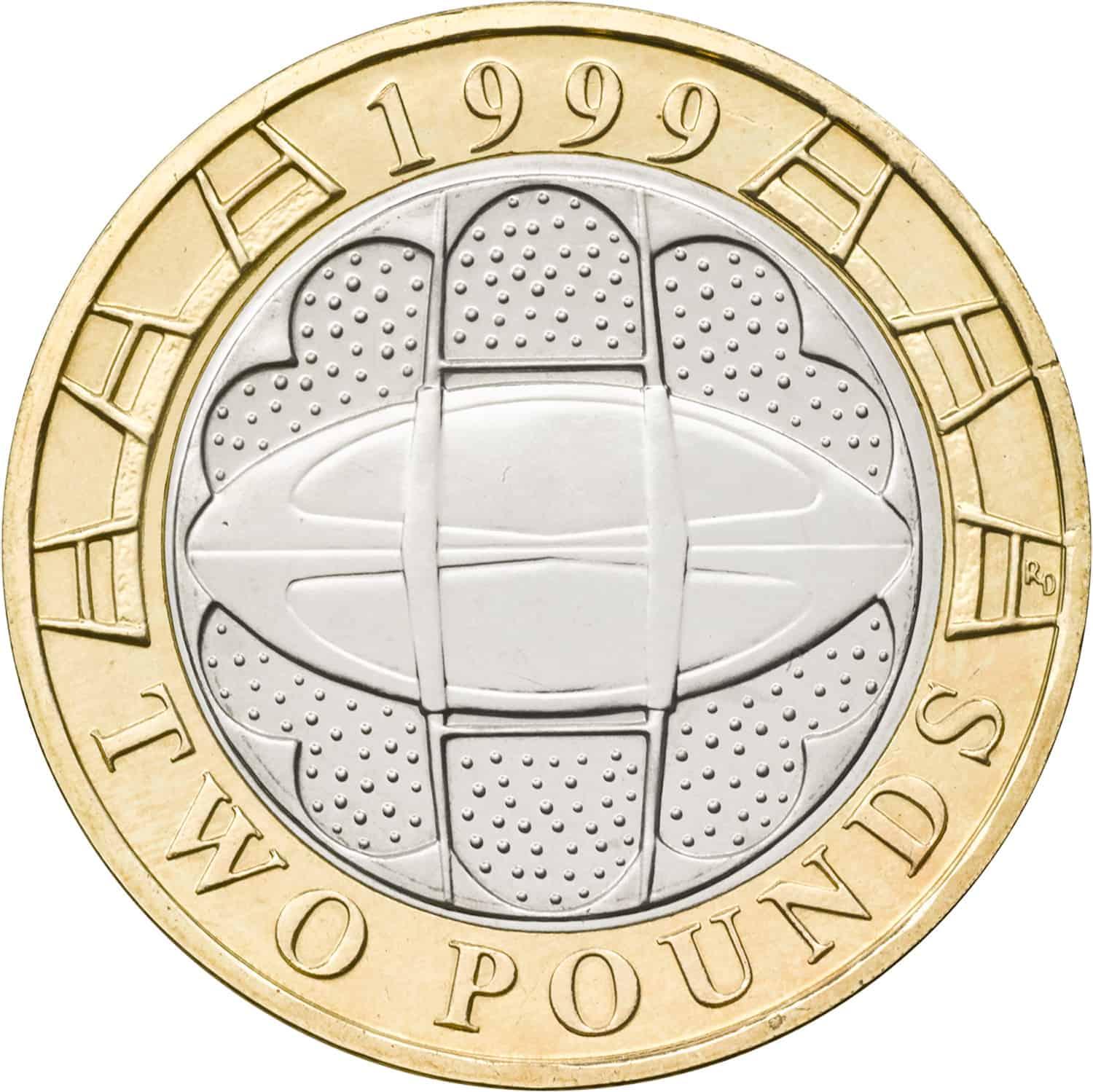 How much is the 1999 Rugby World Cup £2 worth? Is it rare?