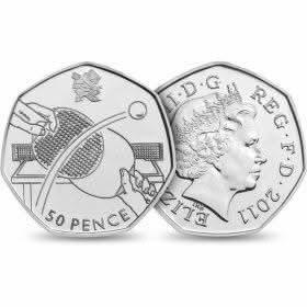 50p 2011 Olympics Table Tennis 50p Circulated Coin - Copes Coins