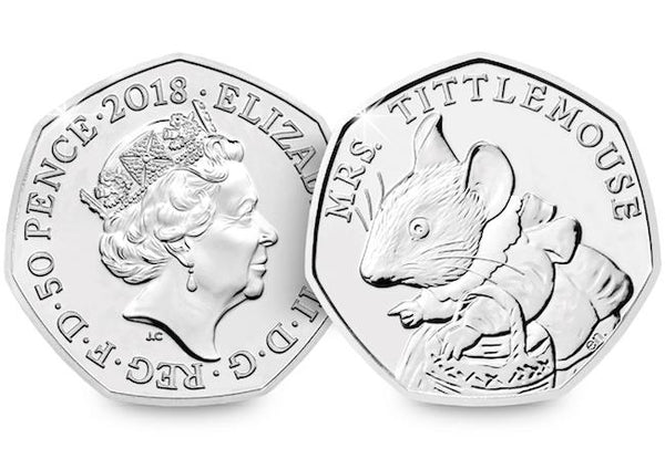 Is the 2018 Mrs Tittlemouse 50p worth anything? Is it rare?