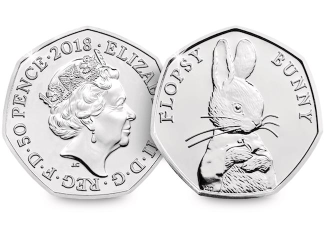 Is the 2018 Flopsy Bunny 50p rare? How much is it worth?