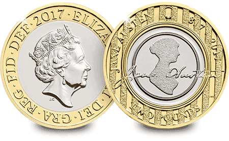 How much is the 2017 Jane Austen £2 coin worth? Is it rare?