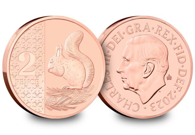 2023 Red Squirrel Two Pence Definitive 2p Brilliant Uncirculated Coin - Copes Coins