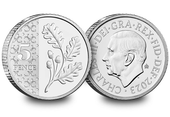 2023 Oak Leaf Five Pence Definitive 5p Brilliant Uncirculated Coin - Copes Coins