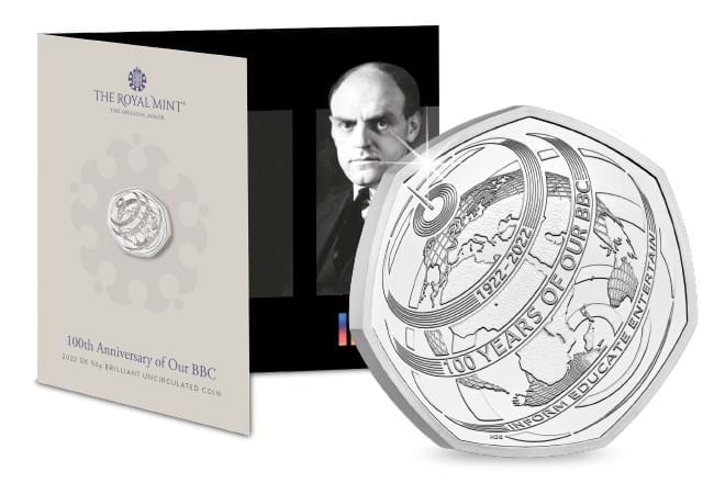 50p 2022 100th Anniversary of Our BBC 50p Brilliant Uncirculated Coin Pack - Copes Coins