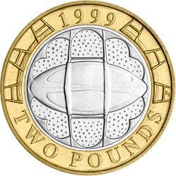 £2 1999 Rugby World Cup £2 Circulated Coin - Copes Coins