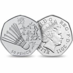 50p 2011 Olympics Badminton 50p Circulated Coin - Copes Coins