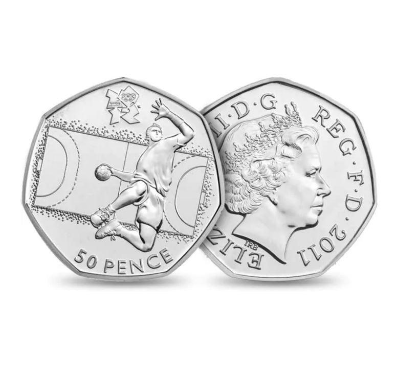 50p 2011 Olympics Handball 50p Circulated Coin - Copes Coins