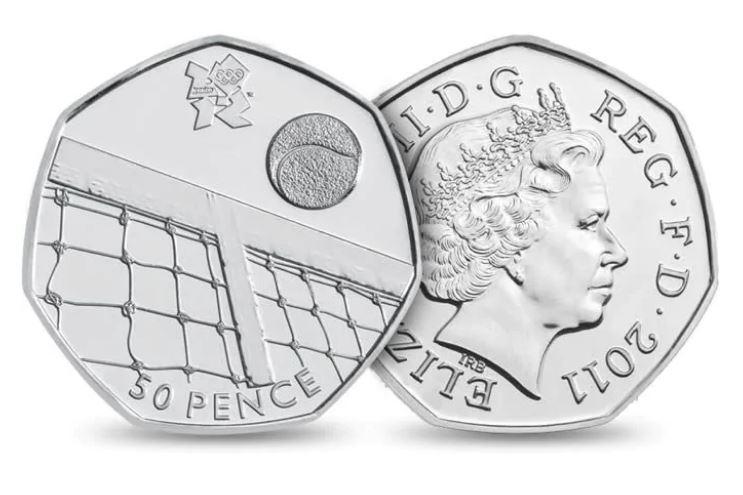 50p 2011 Olympics Tennis 50p Circulated Coin - Copes Coins