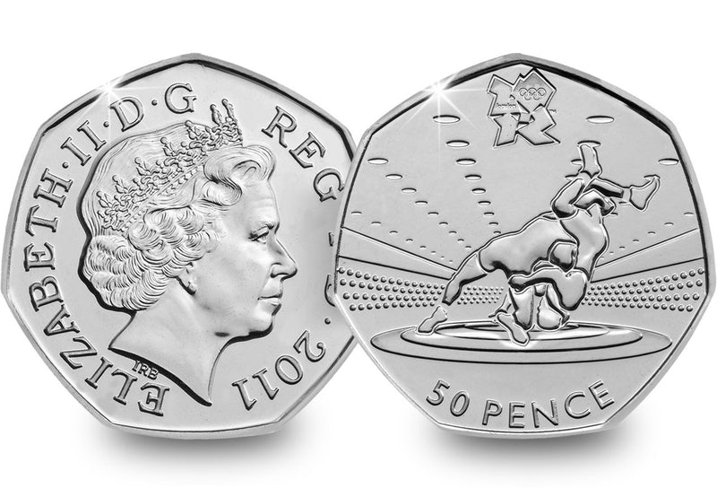 50p 2011 Olympics Wrestling 50p Circulated Coin - Copes Coins