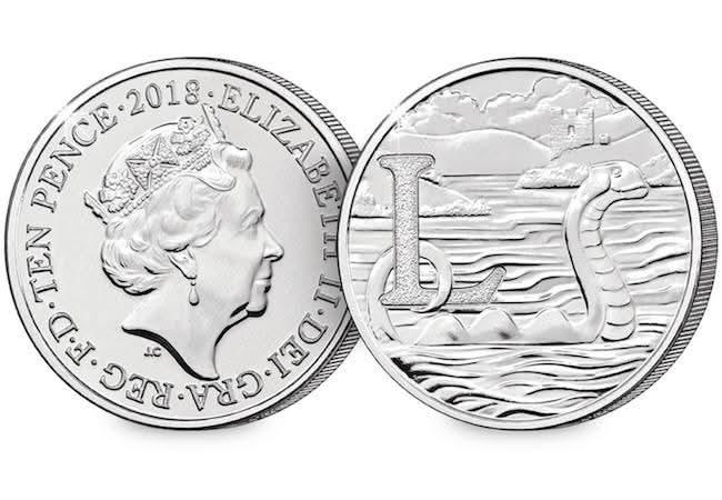 10p 2018 L Loch Ness Monster A-Z 10p Circulated Coin - Copes Coins