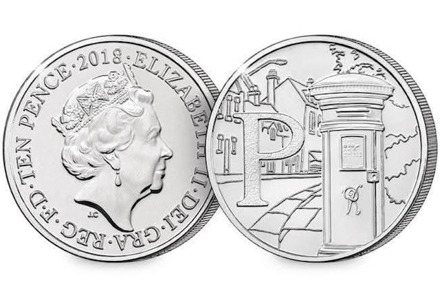 10p 2018 P Post Box A-Z 10p Circulated Coin - Copes Coins