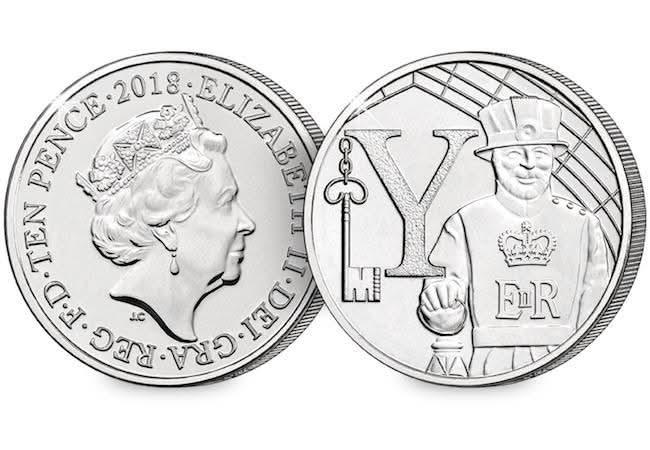 2018 Y alphabet 10p coin from the Copes Coins collection