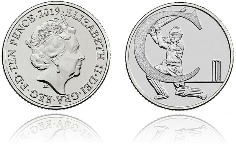 10p 2019 C Cricket A-Z 10p Circulated Coin - Copes Coins