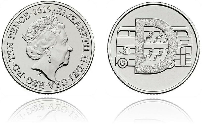 10p 2019 D Double Decker Bus A-Z 10p Circulated Coin - Copes Coins