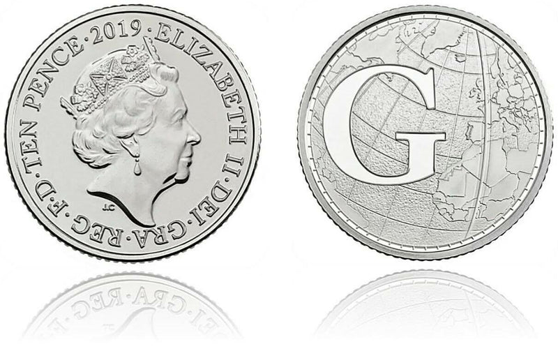 10p 2019 G Greenwich Mean Time A-Z 10p Circulated Coin - Copes Coins