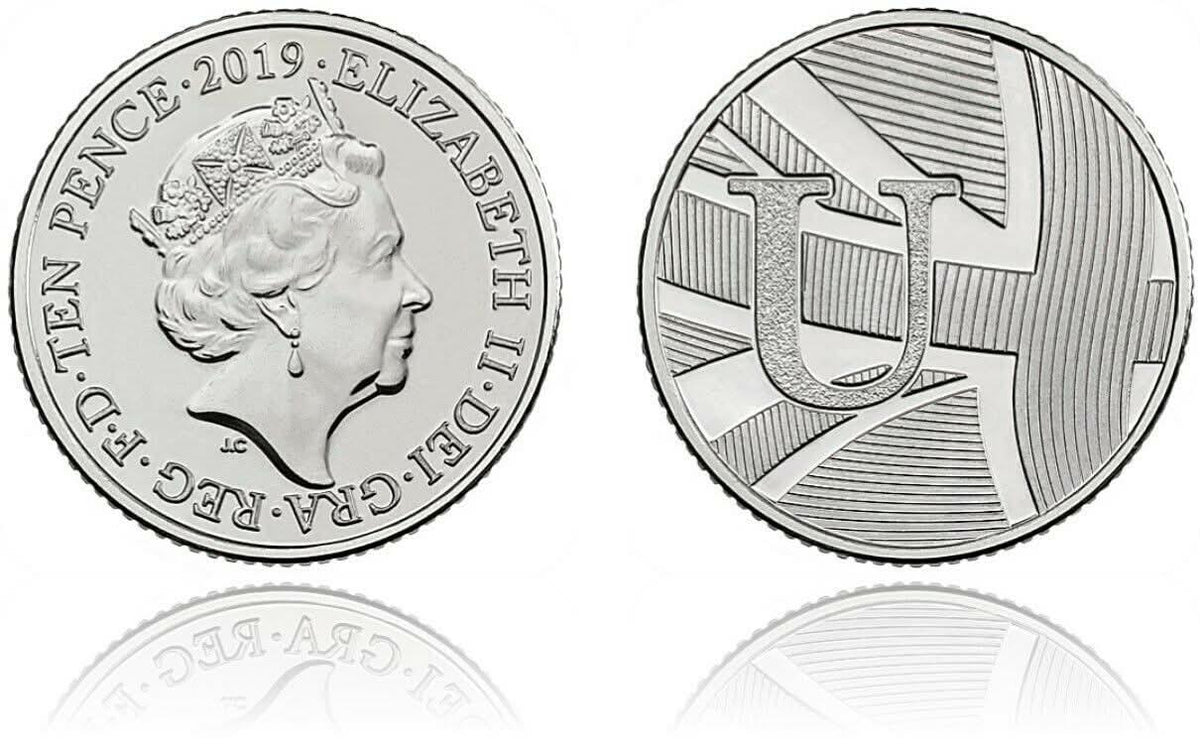 2019 U 10p coin, design reference photograph