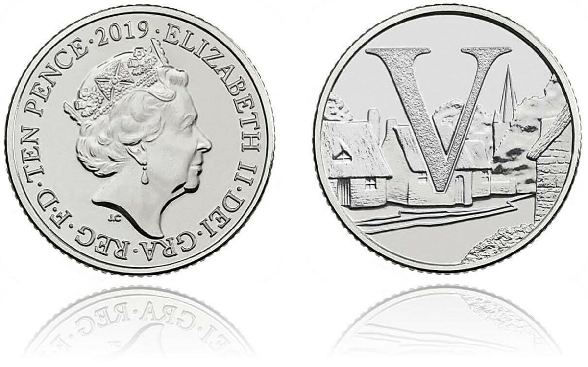 2019 V 10p coin, design reference photograph