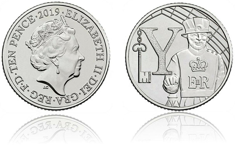 10p 2019 Y Yeoman Warder A-Z 10p Circulated Coin - Copes Coins