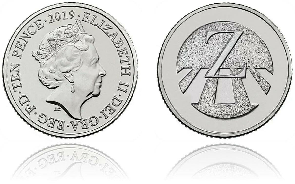 2019 Z 10p coin, design reference photograph