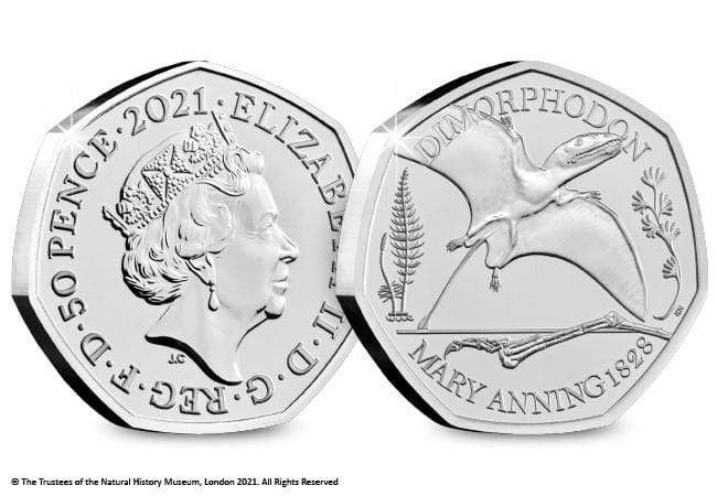 50p 2021 Dimorphodon Dinosaur 50p Brilliant Uncirculated Coin Pack - Copes Coins