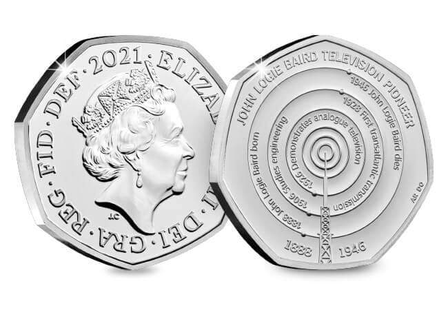 50p 2021 John Logie Baird 50p Brilliant Uncirculated Coin Pack - Copes Coins