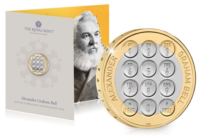 £2 2022 Alexander Graham Bell £2 Brilliant Uncirculated Coin Pack - Copes Coins